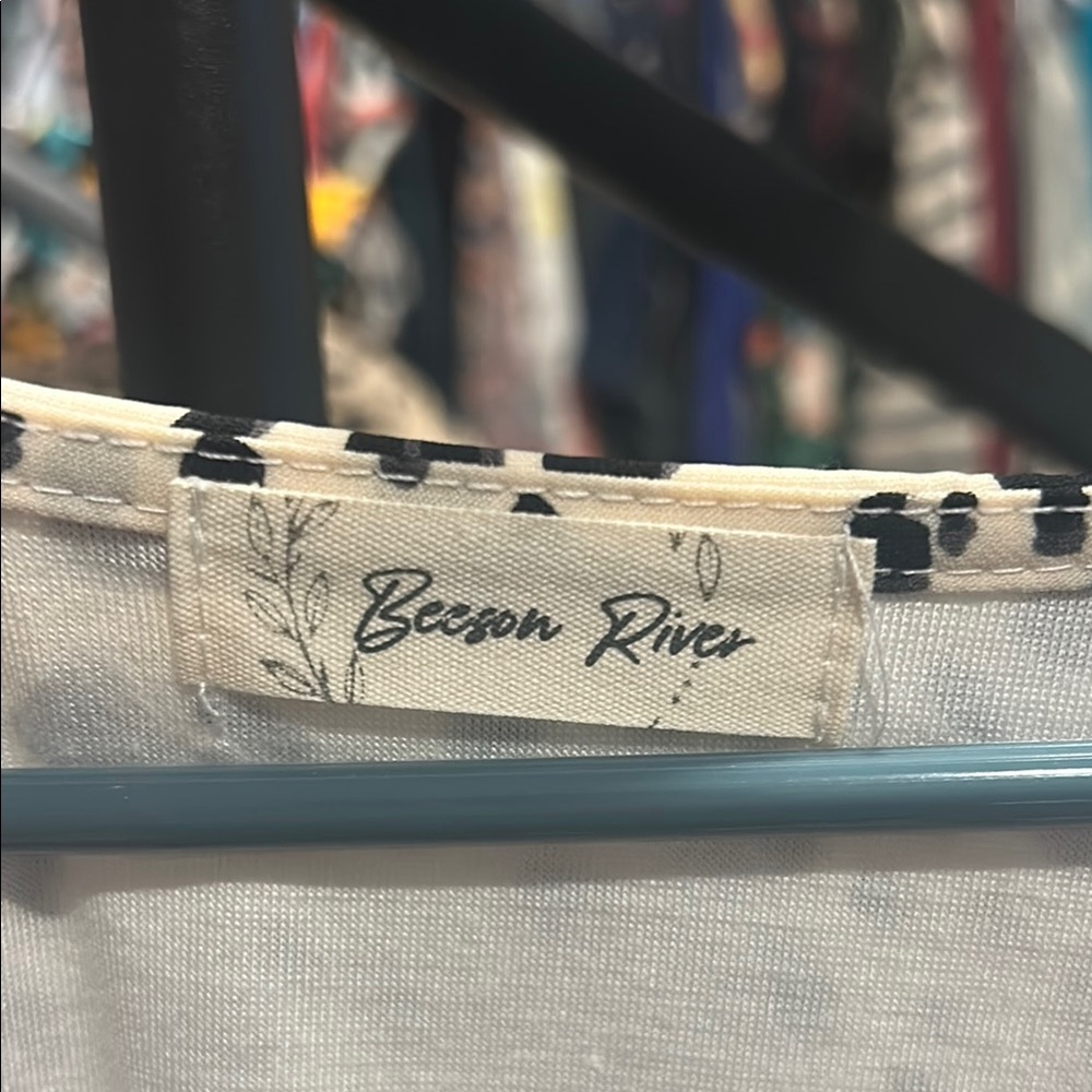Beeson River Black and Cream animal print Midi Dress - Picture 2 of 3